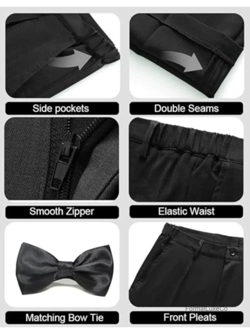 Men's Shawl Lapel Tuxedo 2 Piece Set with Bow Tie, One Button, Satin Lapel,